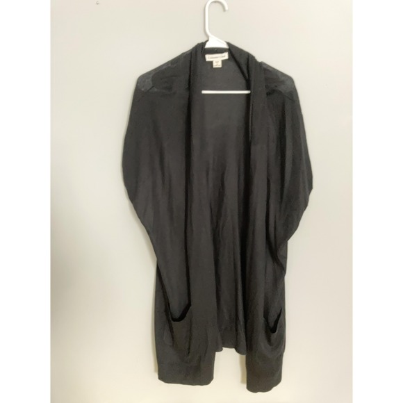 Coldwater‎ Creek Cardigan Sweater Women 2X Black Open Front Dolman Pocket Knit - Picture 4 of 12